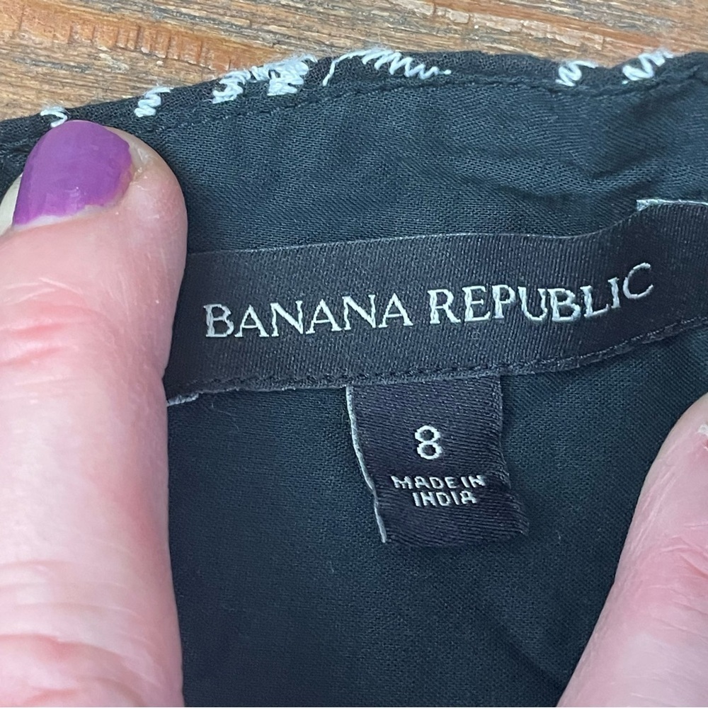 Banana Republic women’s size 8 dress Geo Lace Black/White Spaghetti Strap black - Picture 5 of 14